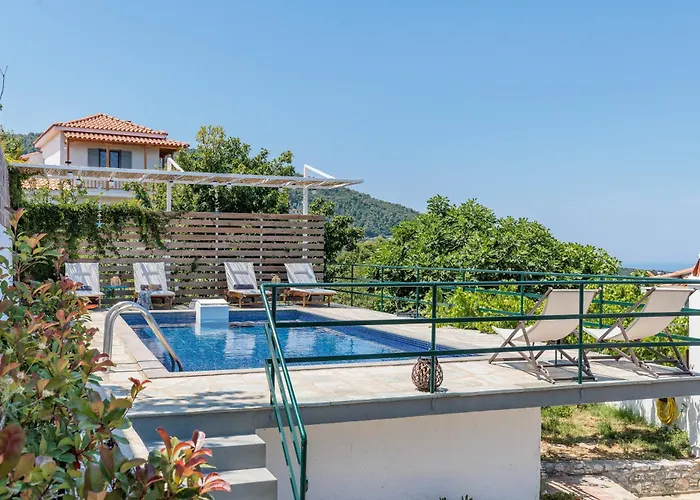 Margini, Private Pool & Sea View 스코펠로스 타운
